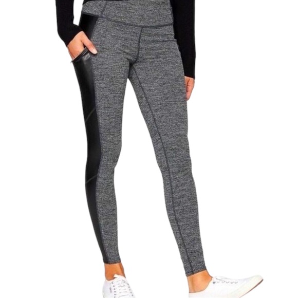 Athleta Pants - Athleta Herringbone Luxe Metro Drifter Leggings Black & Gray size XL